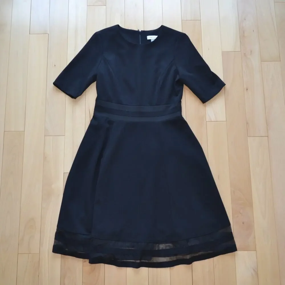 Calvin Klein Short Sleeve Midi Dress Fit and Flare Size 6